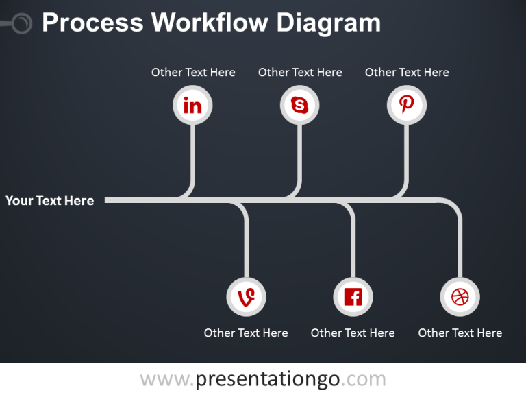 Free Process Workflow PowerPoint Diagram Dark Background