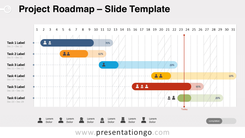 Free Project Roadmap for PowerPoint and Google Slides