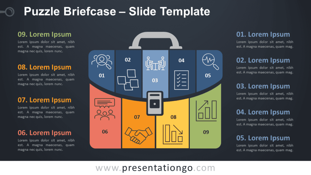 Free Puzzle Briefcase Infographic for PowerPoint and Google Slides