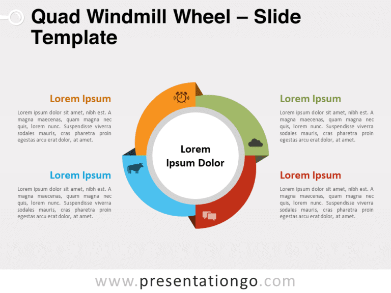 Free Quad Windmill Wheel for PowerPoint