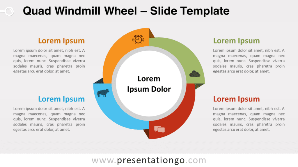 Free Quad Windmill Wheel for PowerPoint and Google Slides