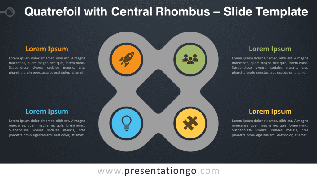 Free Quatrefoil with Central Rhombus Graphics for PowerPoint and Google Slides