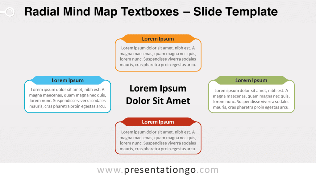 Free Radial Mind Map Textboxes Template for PowerPoint and Google Slides