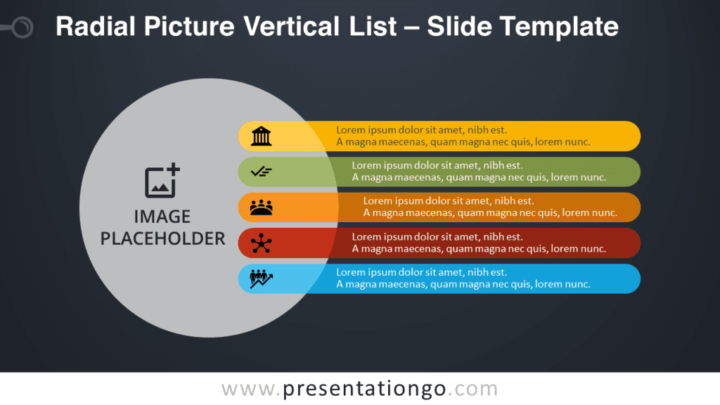 Free Radial Picture Vertical List Graphics for PowerPoint and Google Slides