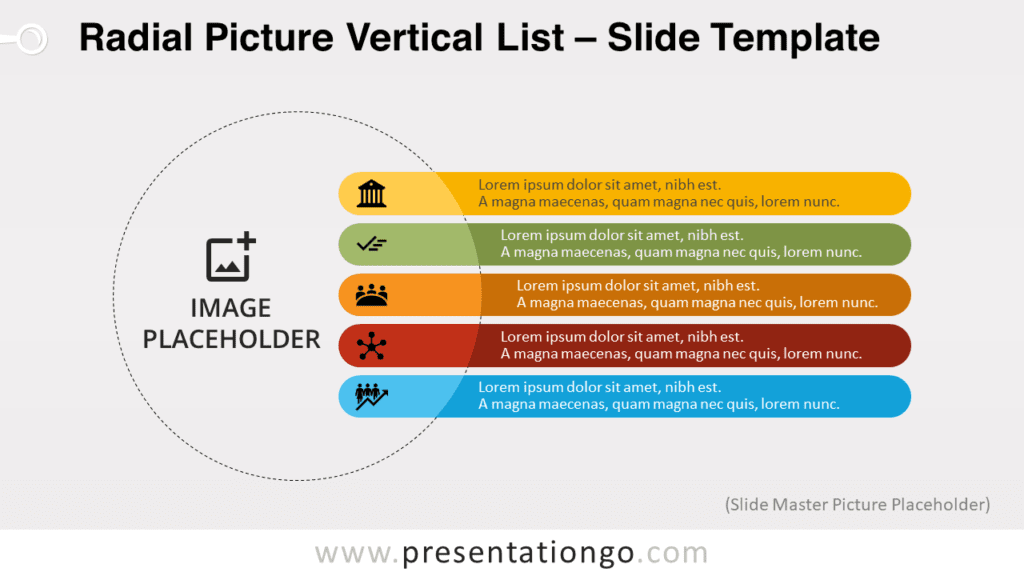 Free Radial Picture Vertical List Slide Master Picture Placeholder for PowerPoint and Google Slides