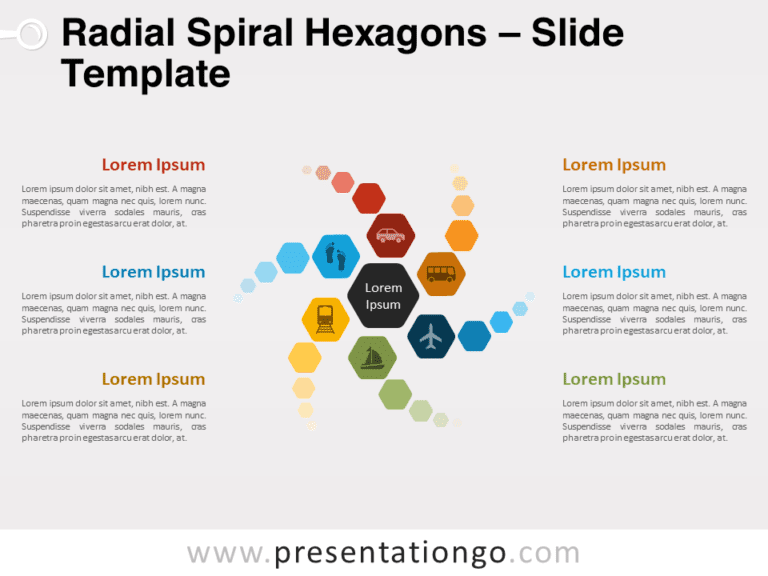 Free Radial Spiral Hexagons for PowerPoint