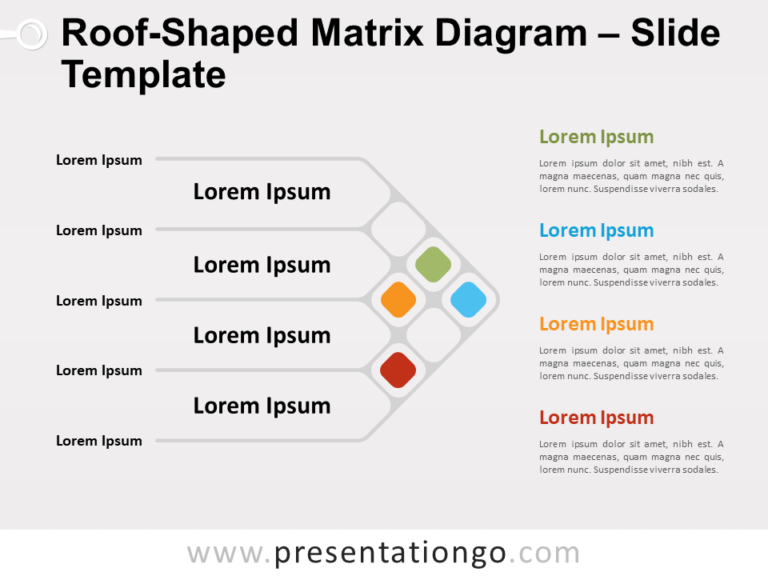 Free Roof-Shaped Matrix Diagram for PowerPoint