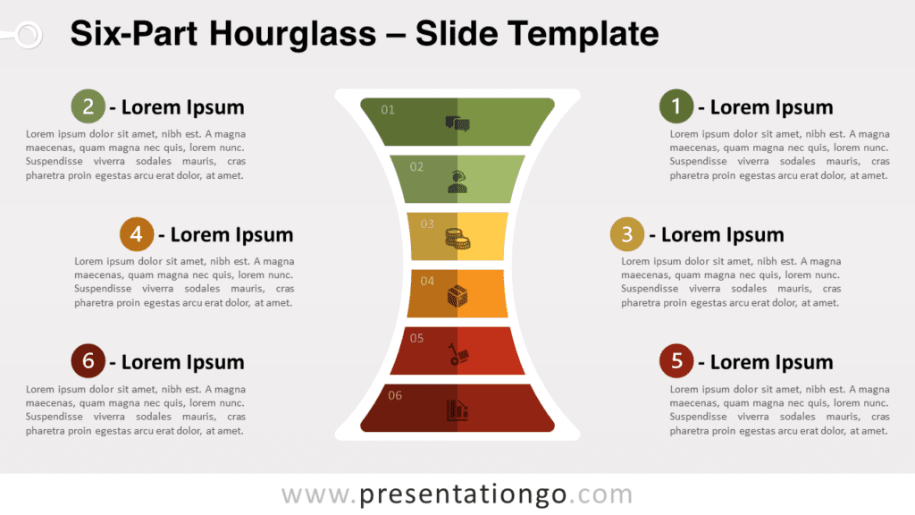 Free Six-Part Hourglass for PowerPoint and Google Slides