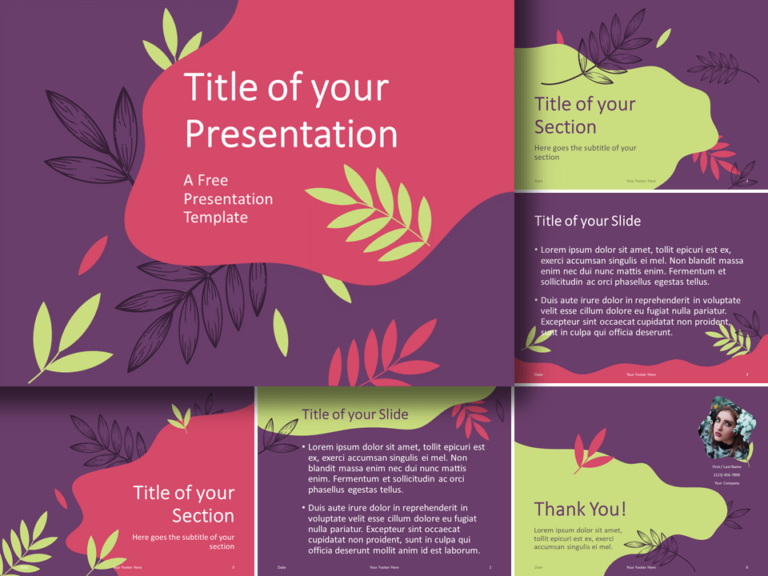 Free Sorbet Leaves Template for PowerPoint and Google Slides