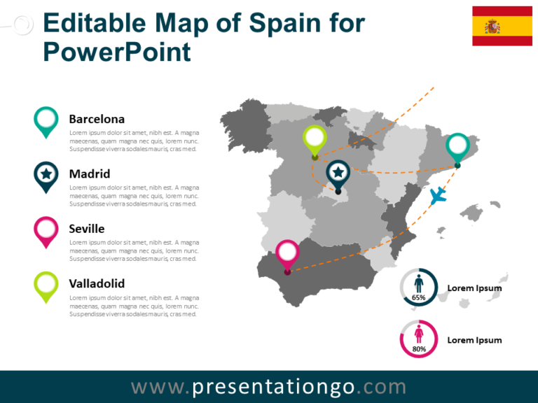 Free Spain Map PowerPoint