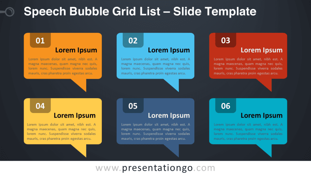 Free Speech Bubble Grid List Graphics for PowerPoint and Google Slides