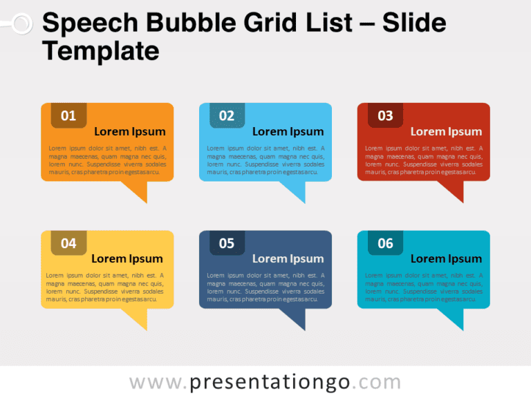 Free Speech Bubble Grid List for PowerPoint