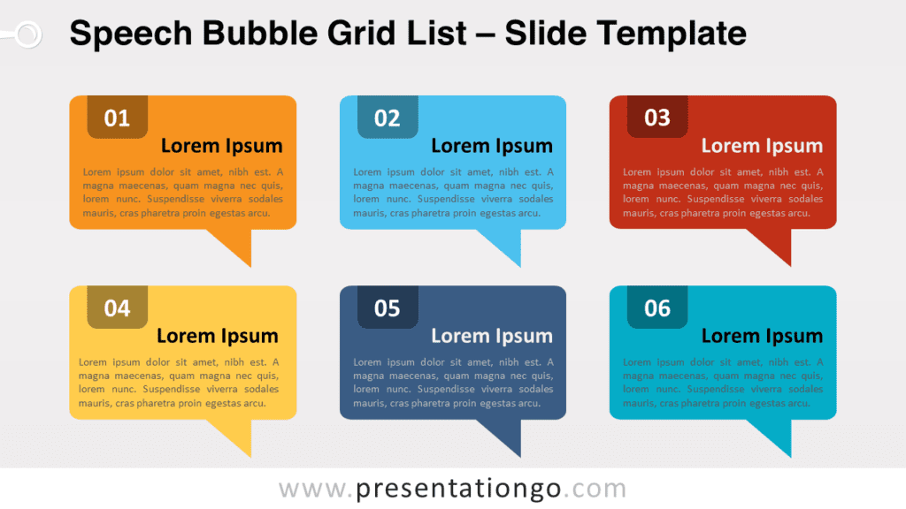 Free Speech Bubble Grid List for PowerPoint and Google Slides