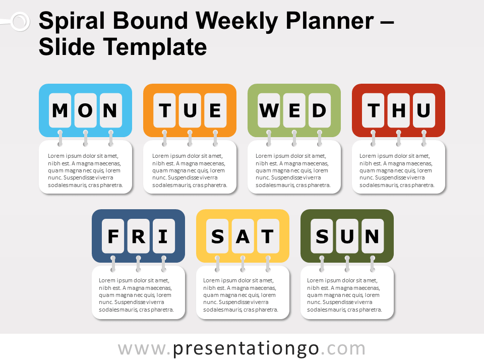 Free Spiral Bound Weekly Planning for PowerPoint