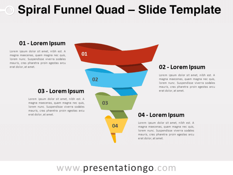 Free Spiral Funnel Quad for PowerPoint