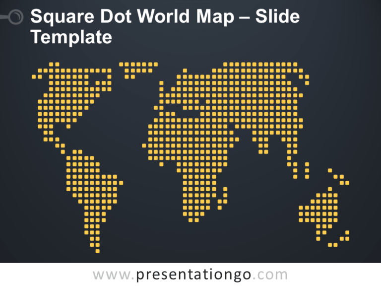 Free Square Dot World Map for PowerPoint