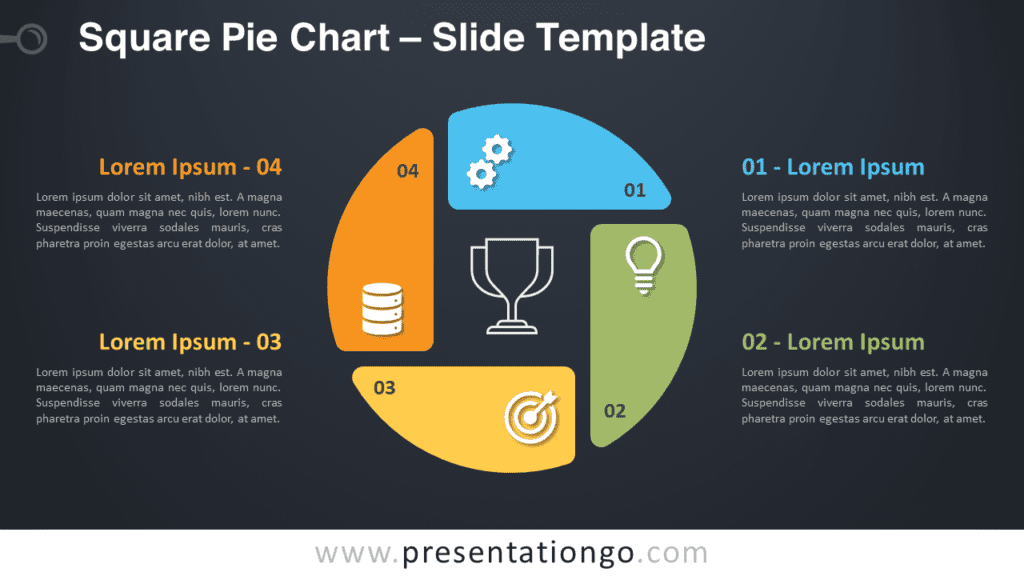 Free Square Pie Chart Diagram for PowerPoint and Google Slides