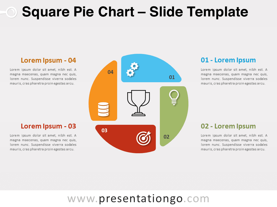 Free Square Pie Chart for PowerPoint