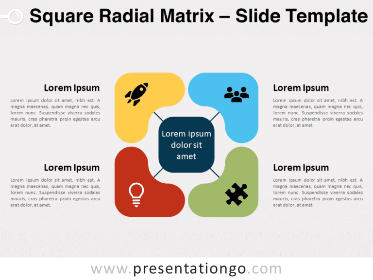 Free Square Radial Matrix for PowerPoint