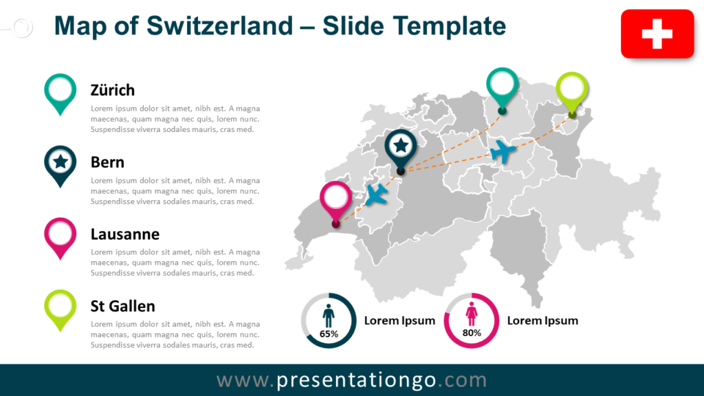 Free Map of Switzerland for PowerPoint and Google Slides