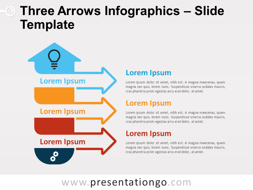 Free Three Arrows Infographics for PowerPoint