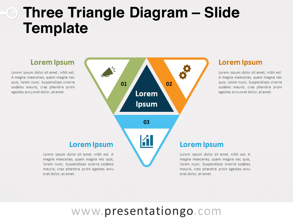 Free Three Triangle Diagram for PowerPoint