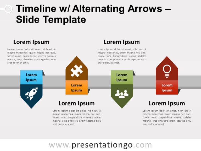 Free Timeline with Alternating Arrows for PowerPoint