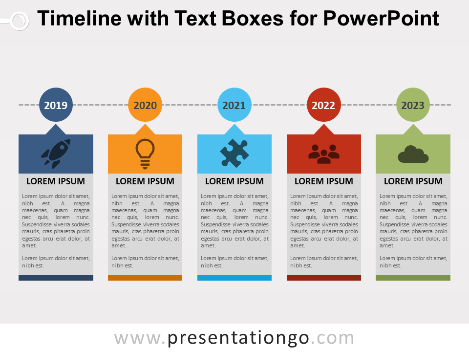 Free Timeline with Text Boxes for PowerPoint