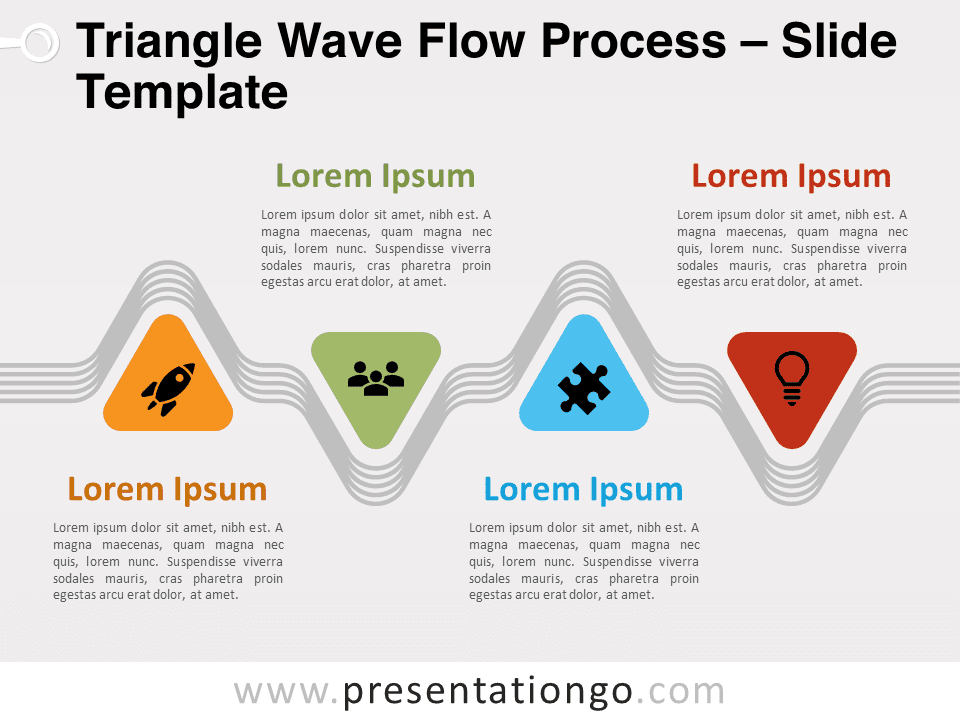 Free Triangle Wave Flow Process for PowerPoint
