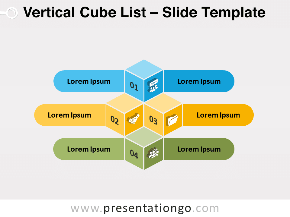 Free Vertical Cube List for PowerPoint