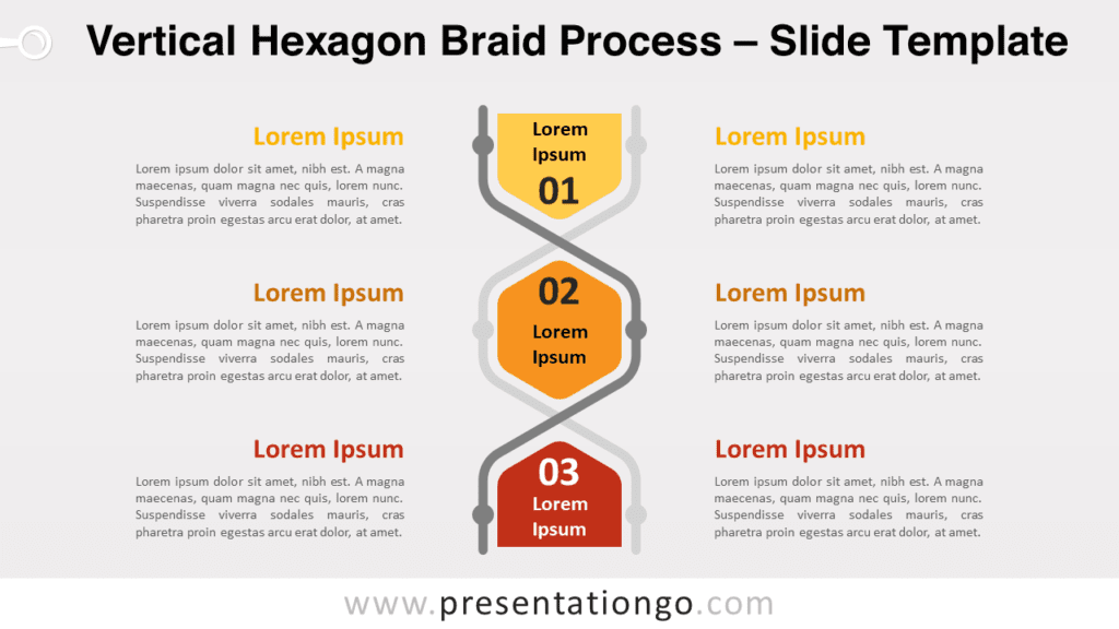 Free Vertical Hexagon Braid Process for PowerPoint and Google Slides