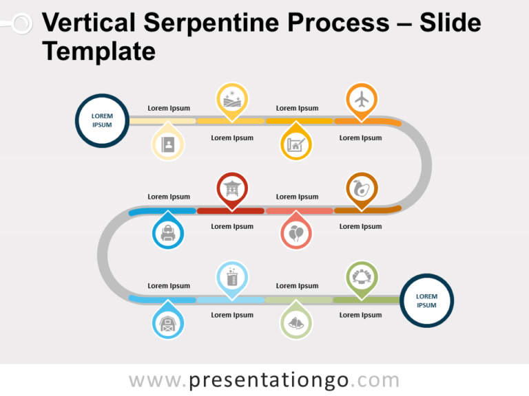Free Vertical Serpentine Process for PowerPoint