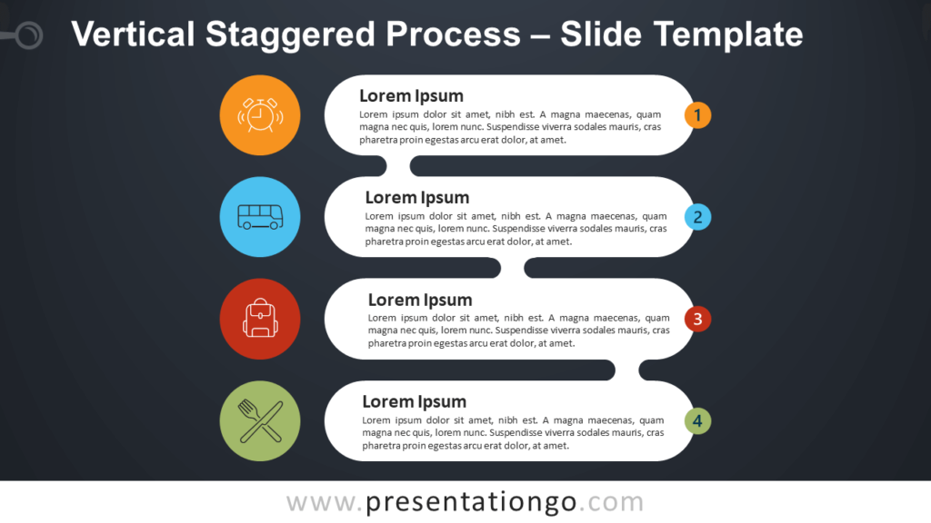 Free Vertical Staggered Process Infographic for PowerPoint and Google Slides