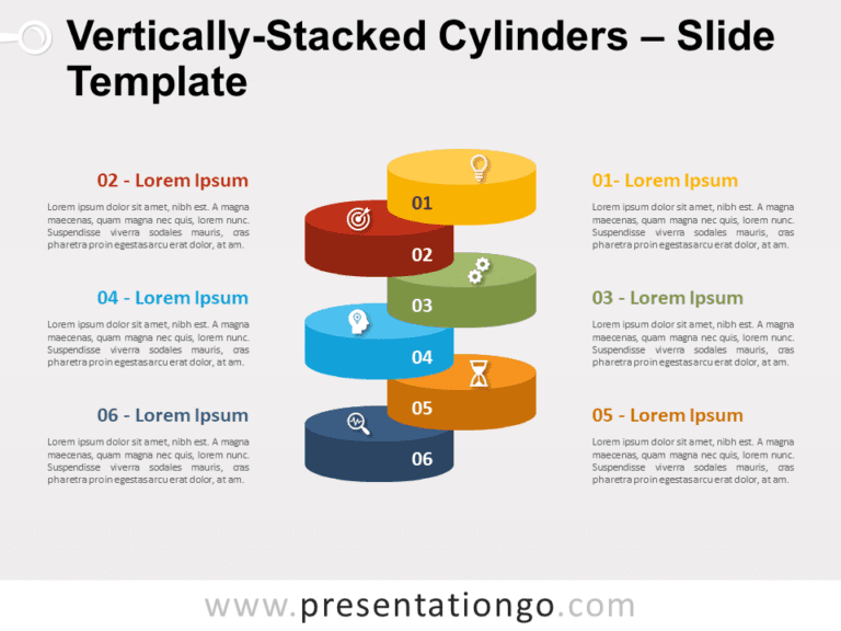 Free Vertically-Stacked Cylinders for PowerPoint