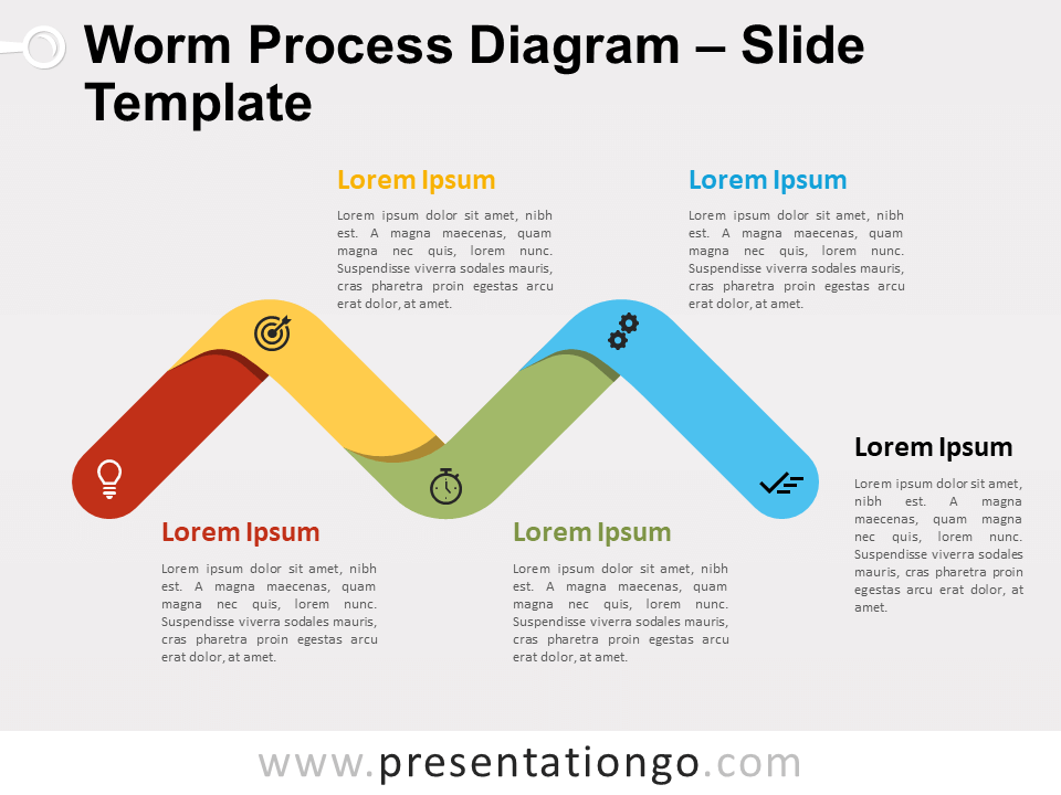 Free Worm Process Diagram for PowerPoint