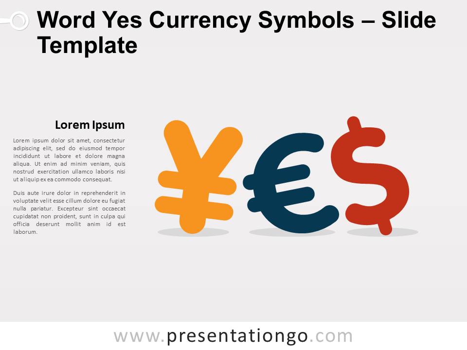 Free Word Yes Currency Symbols for PowerPoint